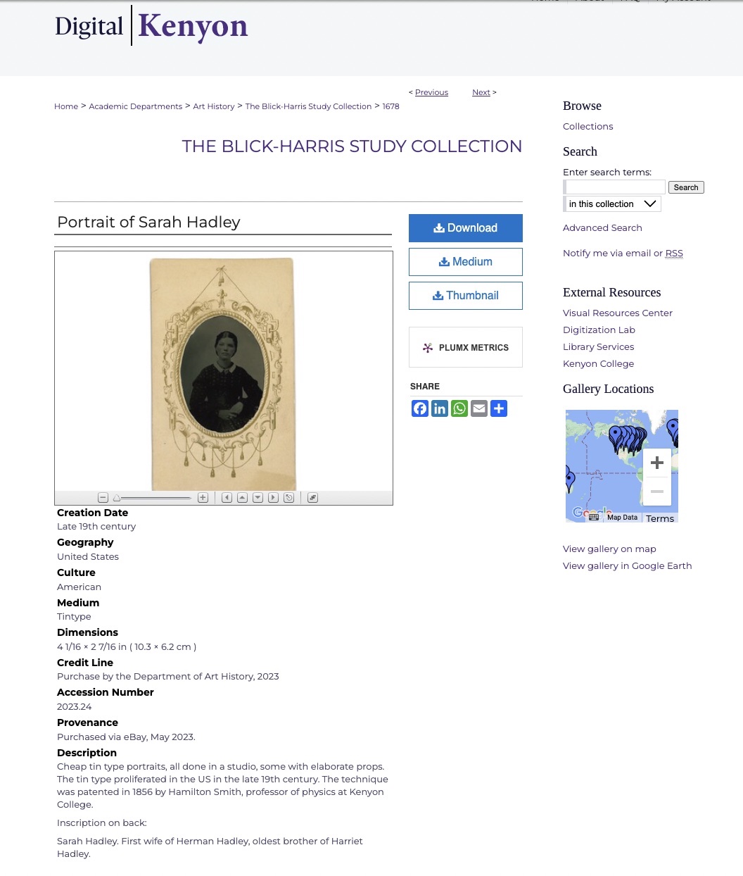 Organizing and Cataloging the Blick-Harris Study Collection